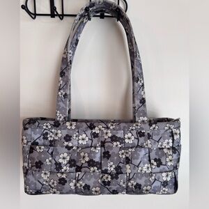 Harveys cherry blossom shoulder bag 🌸 Floral Woven Tote Bag - Gray/White